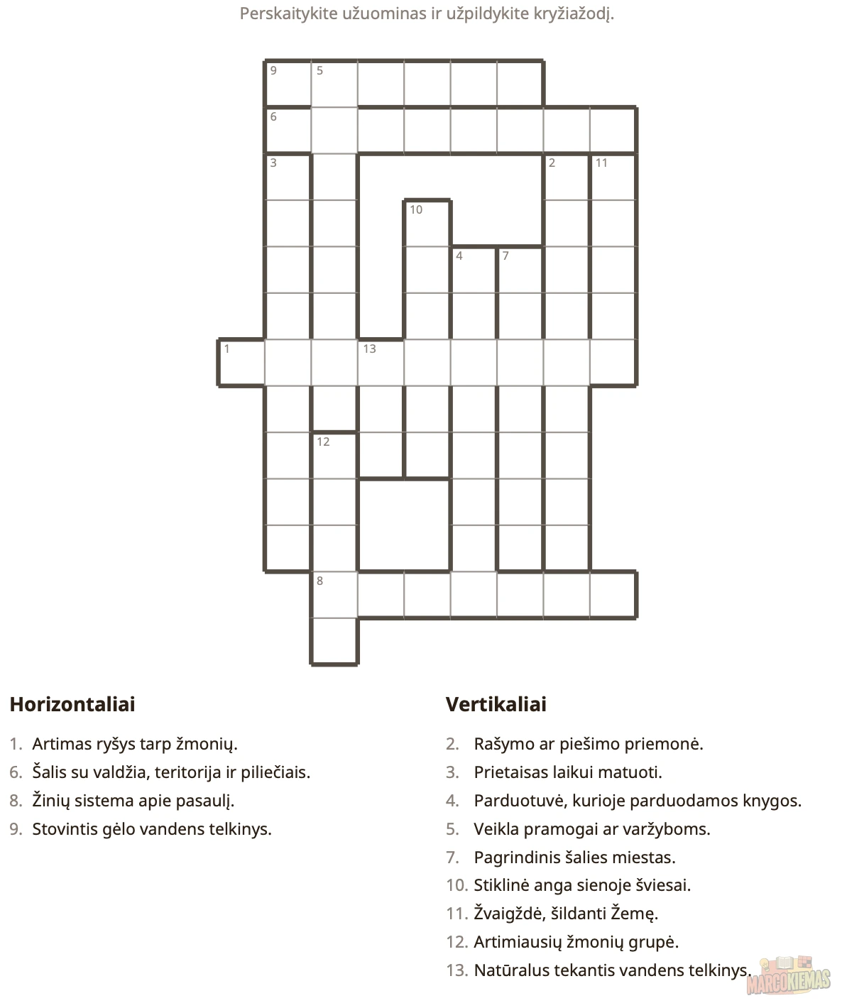 Spausdintas kryžiažodis