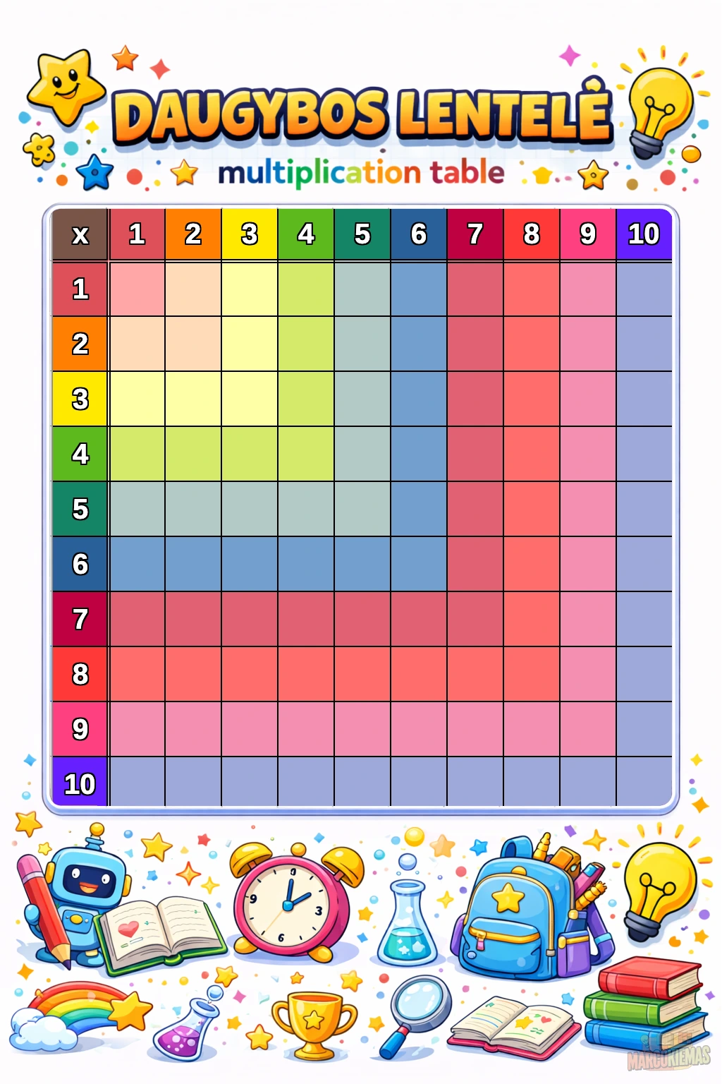 Tuščia daugybos lentelė